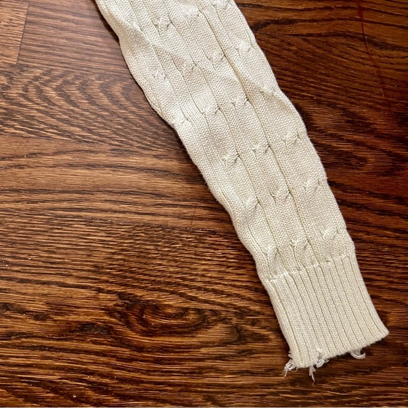 Pink Pineapple Light Green Distressed Cable Knit Sweater - Picture 7 of 7